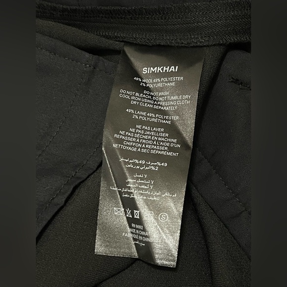 SIMKHAI Leroy Relaxed Straight Fit Pleated Pants Size 34 Black - Picture 7 of 11